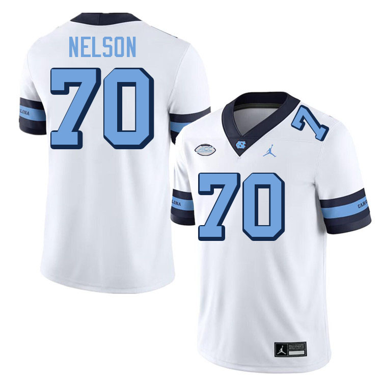 #70 Byron Nelson North Carolina Tar Heels College Football Jersey Stitched-Retro White